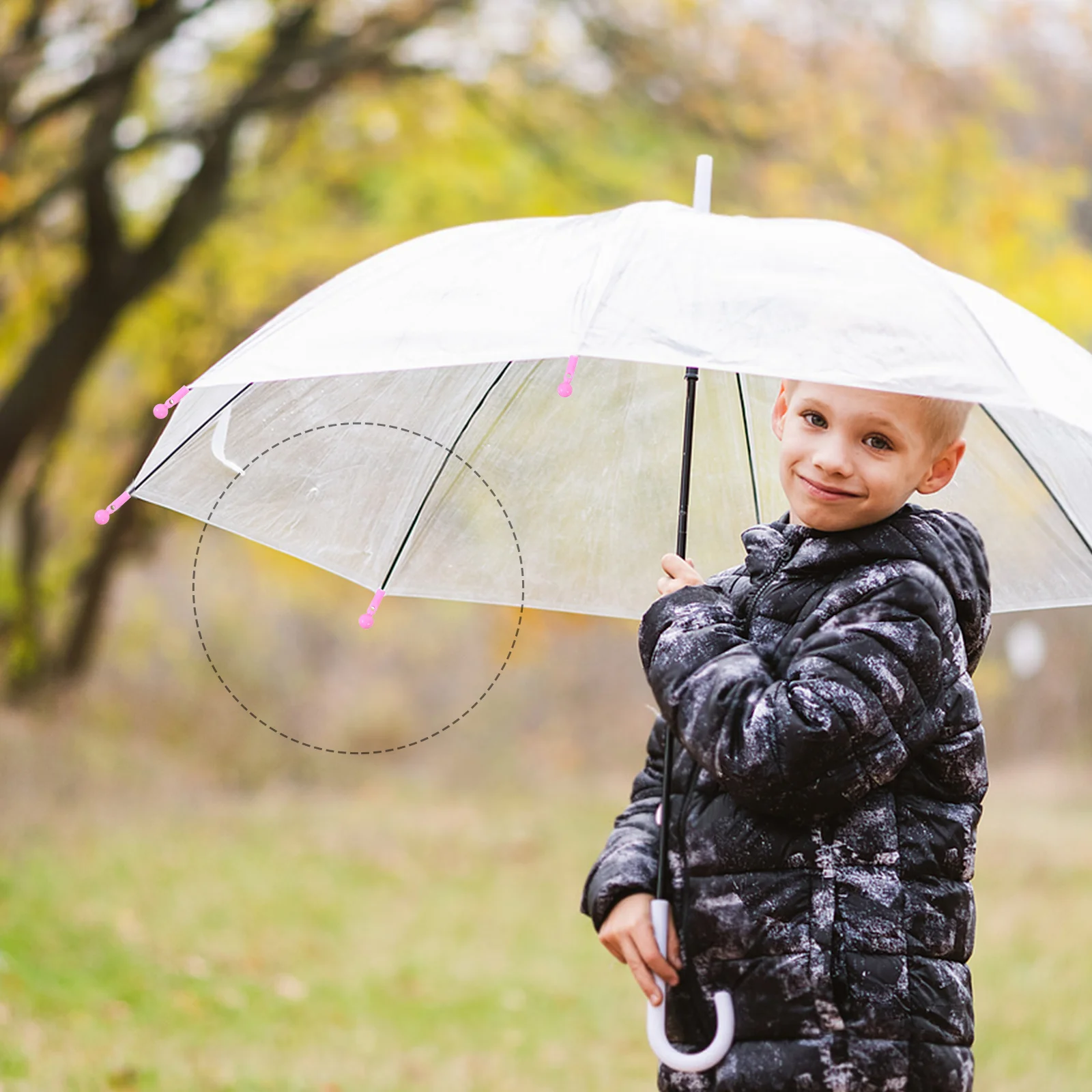 

10 Pcs 's Umbrella Tail Beads Outdoor Parts Replacement Pink Plastic Folding Tips