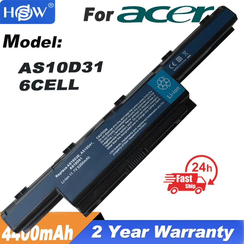 

5200mAh Battery For Acer Aspire 5740 5744 6495 7340 7740 7551 7741 7560 7750 TravelMate 8572 8573 AS10D61 AS10D71 AS10D41