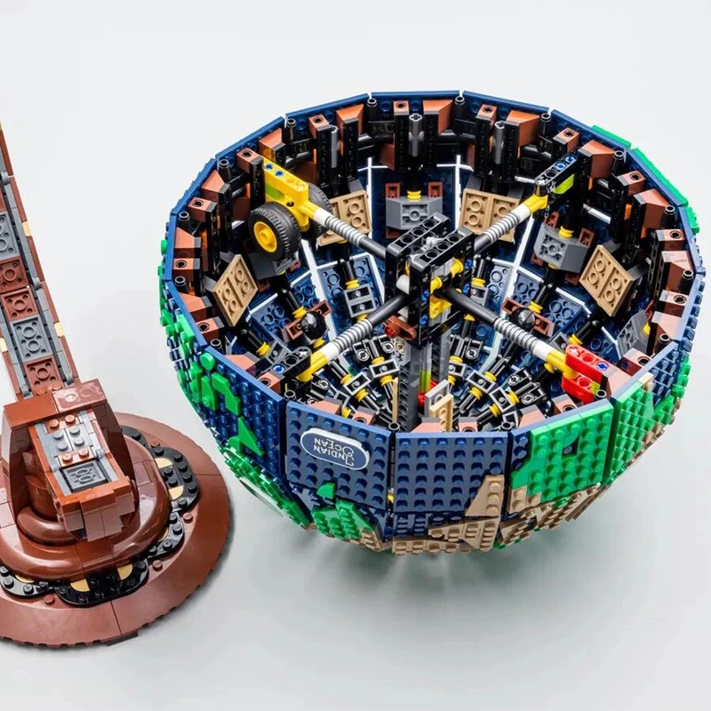 Blocs de construction Globe série créative (2585 pièces)-bricolage modèle de carte du monde géographie jouets éducatifs pour adultes cadeau de vacances