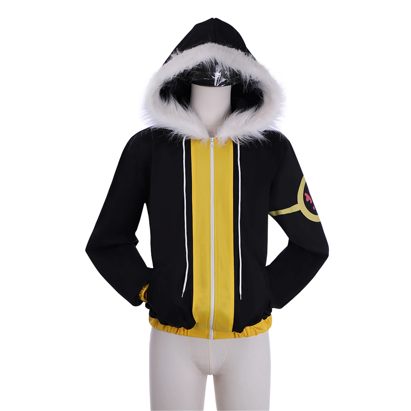 Game Undertale Frisk Cosplay Costume for Men Adult Hoodie Zipper Jacket Long Sleeve Black Coat for Autumn Male Daily Outfits