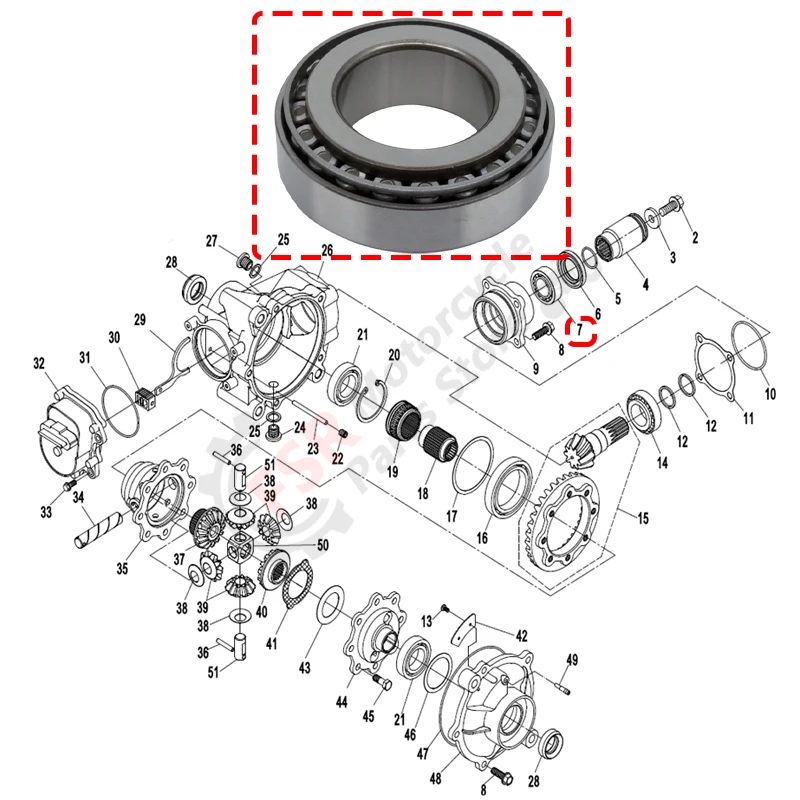 Tapered Roller Bearings,FOR CFMoto CFORCE 400 500 800 950 1000 UFORCE ZFORCE EX Trail Sport U10 PRO,Quad parts,P/N:30409-02500