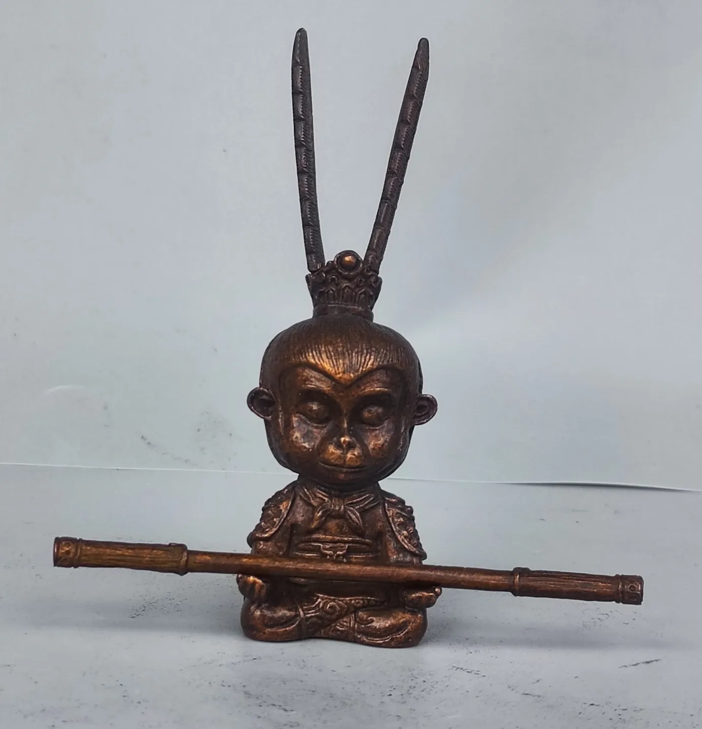 Car Decoration Bronze Monkey Statue Car Interior Accessories Retro Center Console Cute Doll Wukong Sculpture Tea Pet Crafts