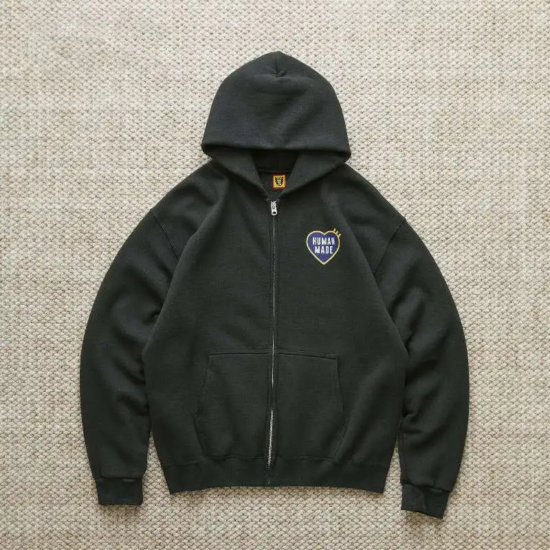 HUMAN MAND CLASS 25SS Nissan Love Loose Casual Hooded Zipper Hoodie