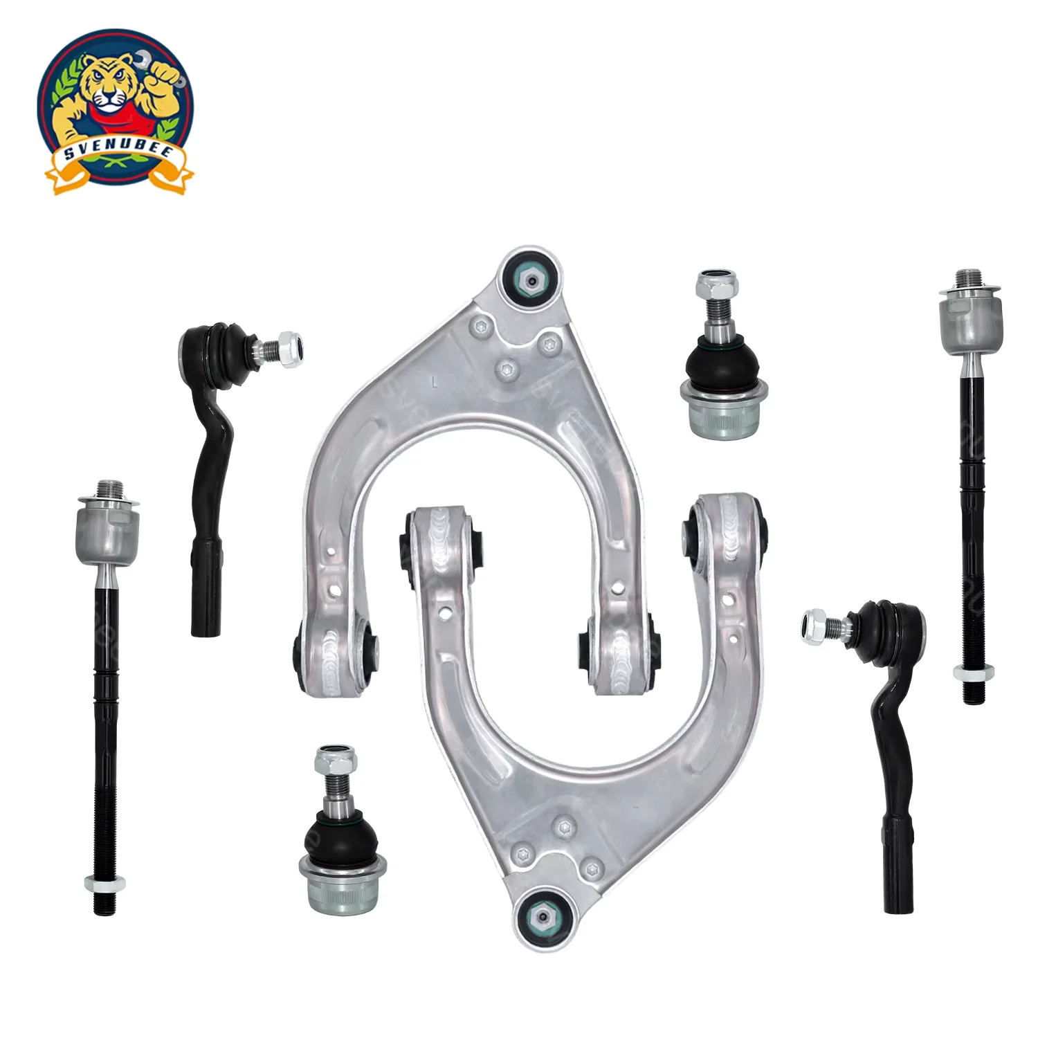 Svenubee 8Pcs Front Suspension Upper Control Arms Tie Rod Ball Joints Kit for Mercedes-Benz W211 E320 E350 E500 2003 2004 - 2011