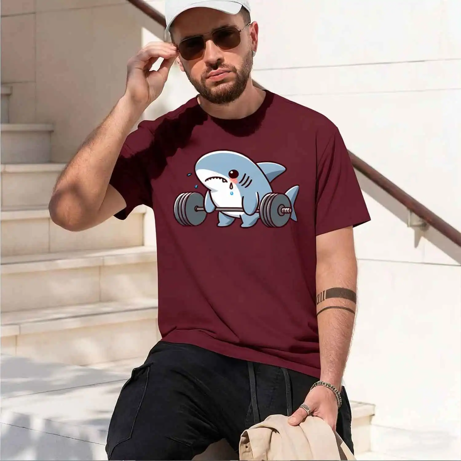 Funny Coon Shark Grh No Pain No Gain GYM Tshirt Fitness Bodybuilding Casual Fashion Loose Sports T Shirt Short Sve Tee 2026 New view 6