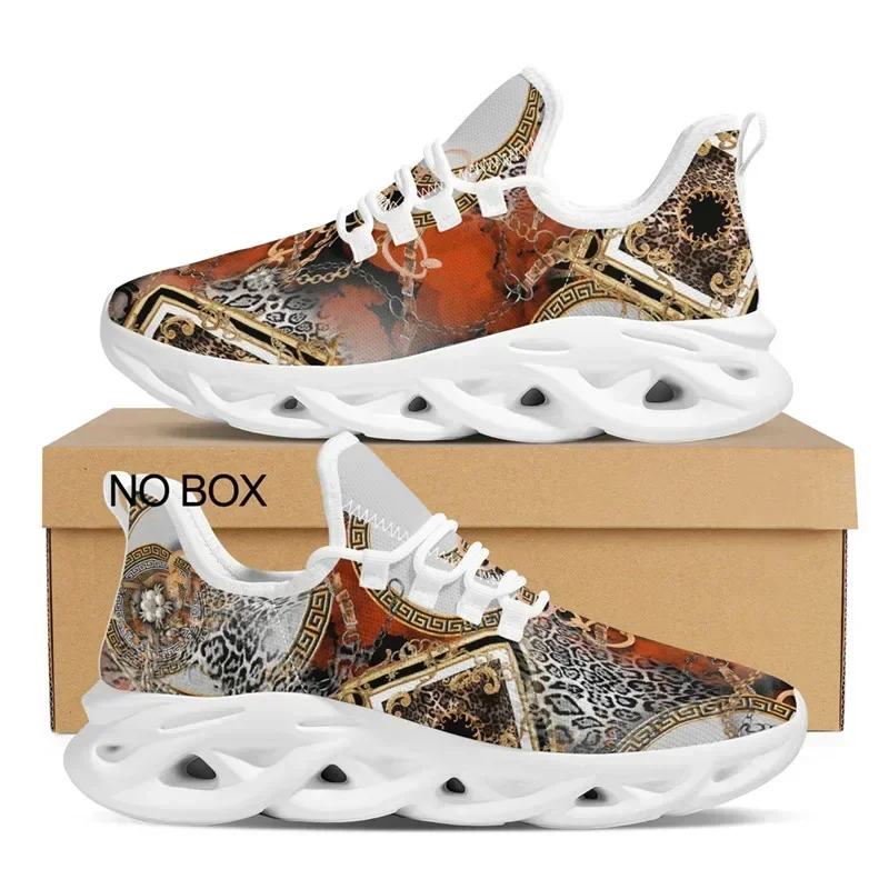 Women's Sneakers 3D Colorful Leopard Print Luxury Zapatos Mujer Lady Platform Shoe Couple Chain Flat Spring Dropship
