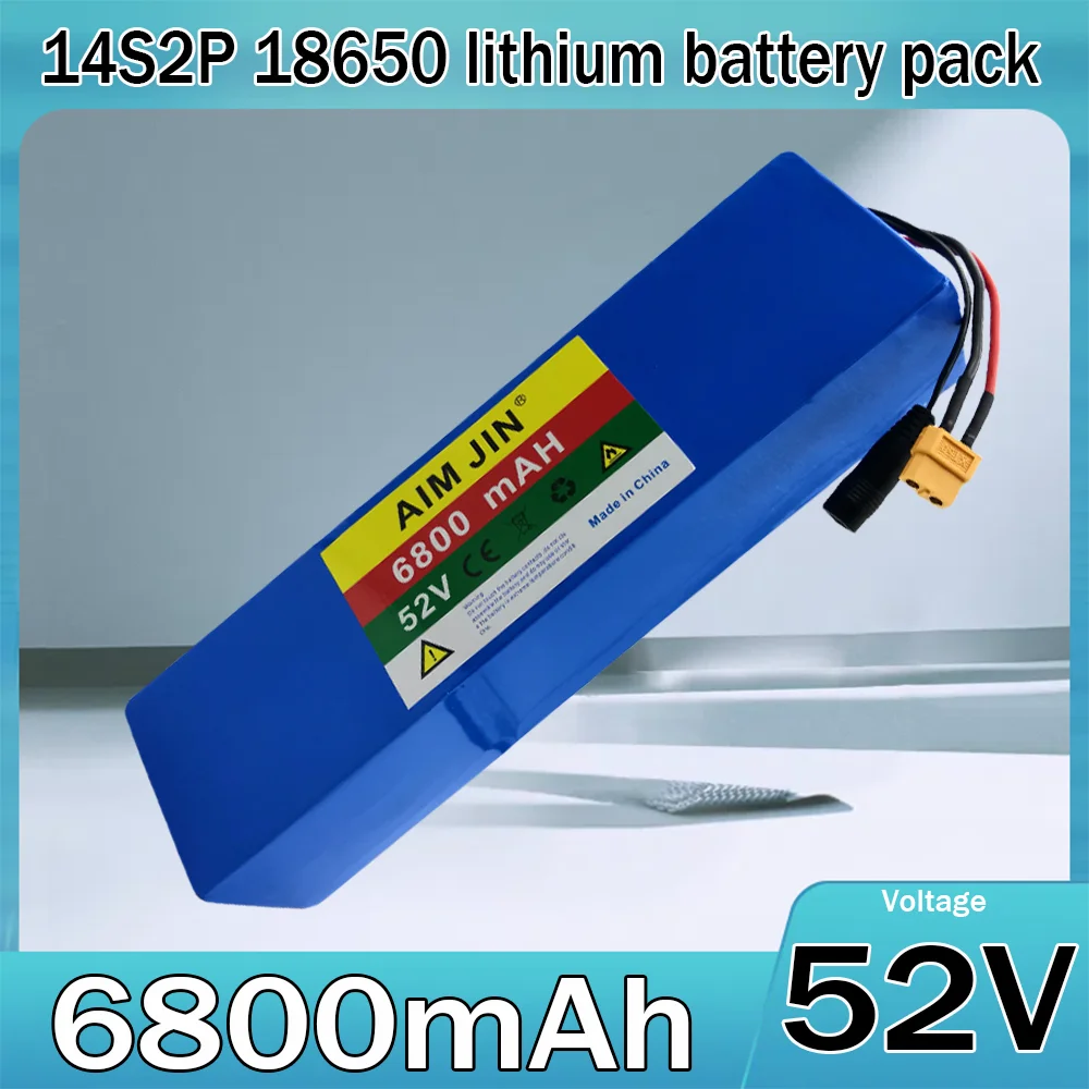 

NEW 14S2P 52V 6800mAH Lithium ion Battery Pack 1500W High Power for Bicycle Scooter Motorcycle Built in BMS，58.8V2A charger