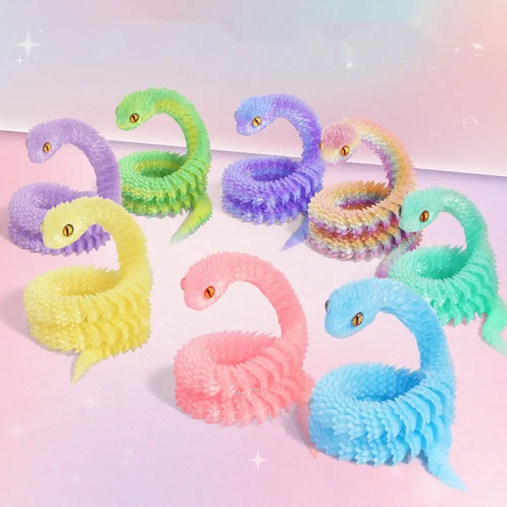 Realistic 3D Printed Snake Toy 30/45/60cm Rotatable Simulated Snake Ornament PLA Multicolor Simulation Snake Model Halloween