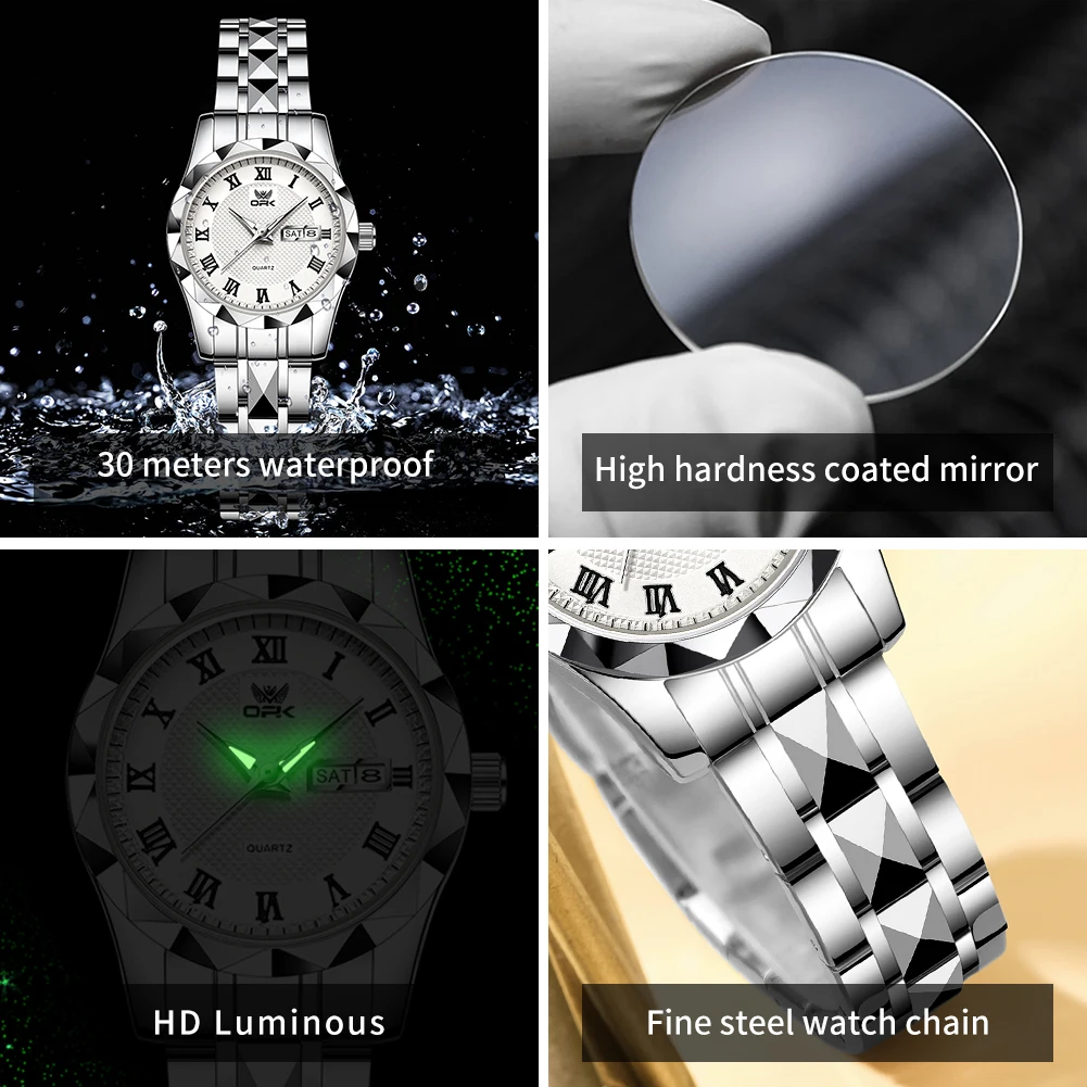 ساعة كوارتز مقاومة للماء من Opk للنساء ، متعددة الاستخدامات ، ترفيهية ، علامة تجارية ، من Opk