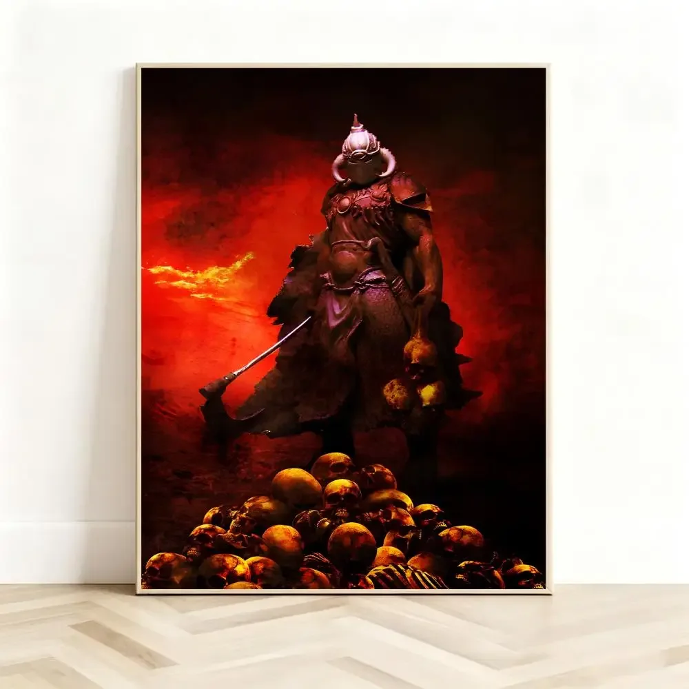 Fantasy Illustration F‑Frank Frazetta Poster Classic Self-Adhesive PP Wall Sticker for Living Room Bar Decor Gift