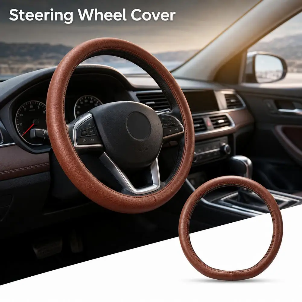 Silicone Steering Wheel Cover With Soft Ultra Thin Design And Non Slip Surface Black Car Interior Accessory For All Season Use