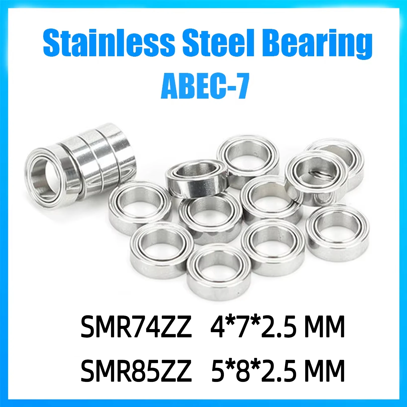 

Подшипник SMR74ZZ 4*7*2,5 мм (10 шт.) ABEC-7 шаровые подшипники из нержавеющей стали экранированный SMR74Z SMR74 Z ZZ