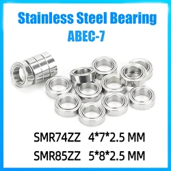 10PCS SMR74ZZ SMR85ZZ Stainless Steel Bearings 4*7*2.5 ABEC-7 5*8*2.5 mm Miniature Double Shield Fishing Reel SMR74 SMR85 ZZ