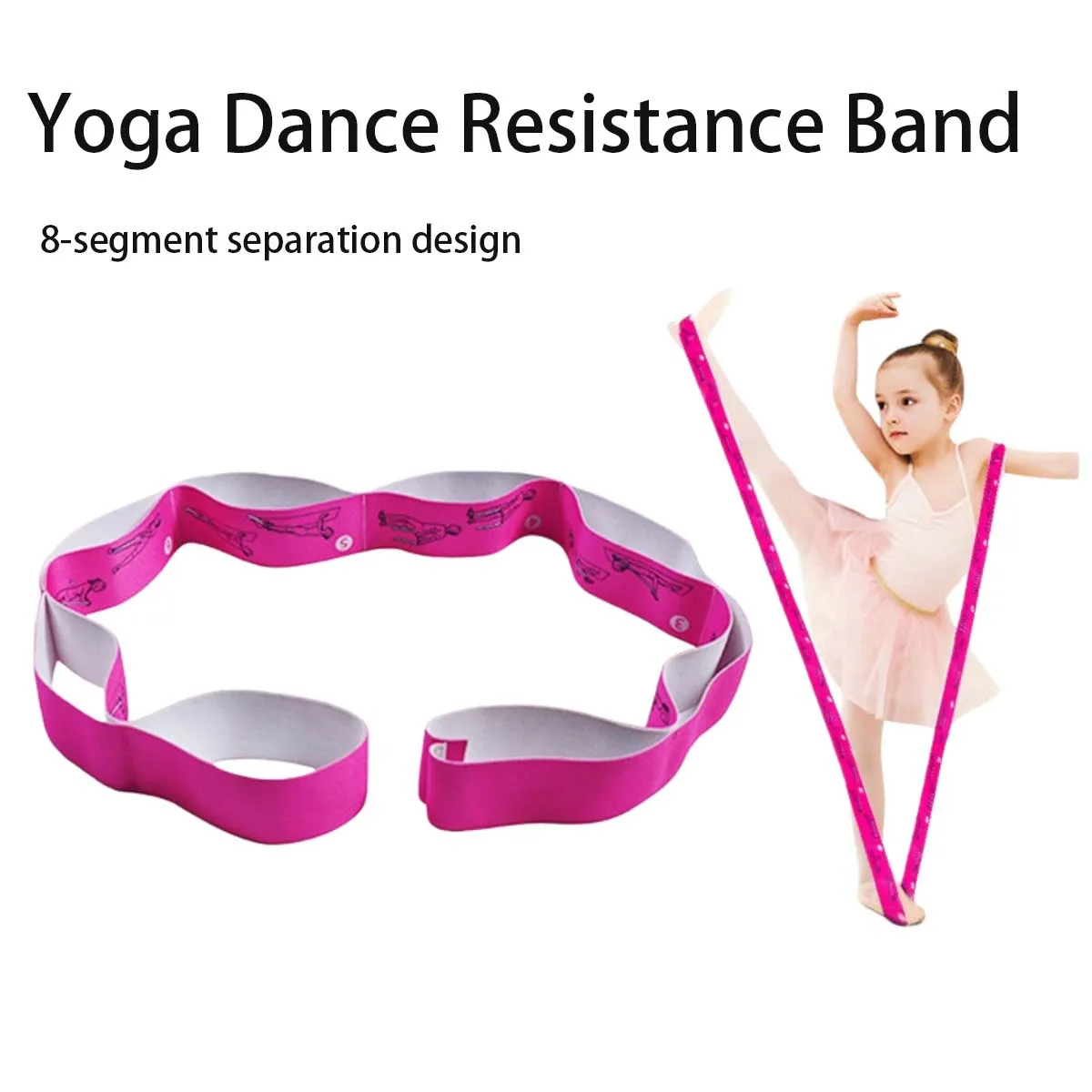 

1 PCS Yoga Elastic Stretch Band Rope Fitness Pilates Dance Resistance Belt For Kids Adult Gym Training Exercise W/ Numbers Image