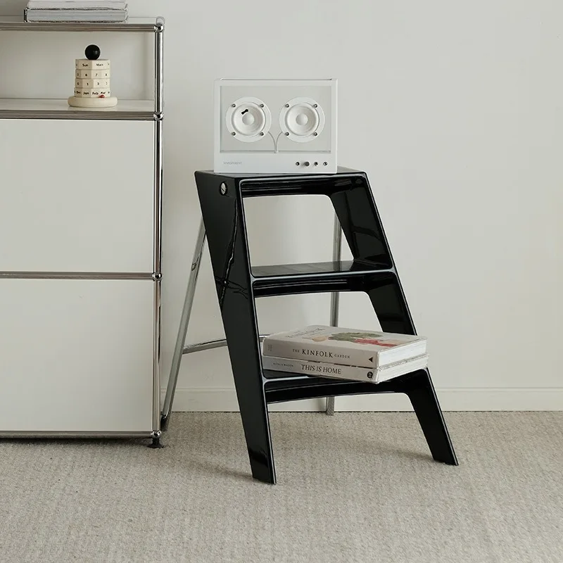 Nordic Step Ladders Portable Creative Foldable Step Stools Multi-functional Ladders Stool Living Room 3 Levels Storage Rack