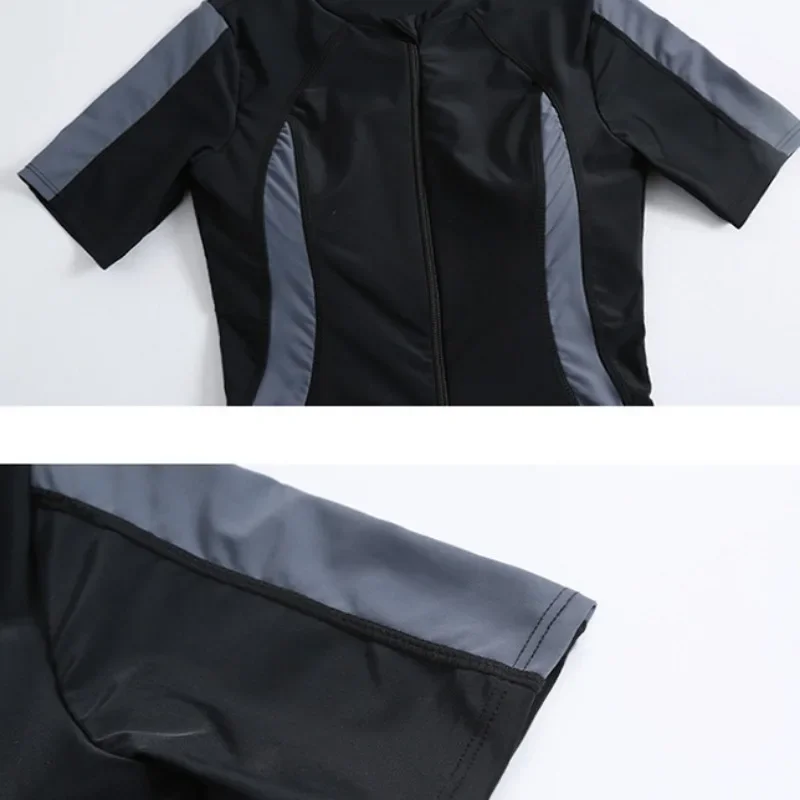 Cover-ups Women Summer Girls Simple Casual Daily Zippers Design Short-sleeve One-piece Korean Style Trendy Prevalent Personality