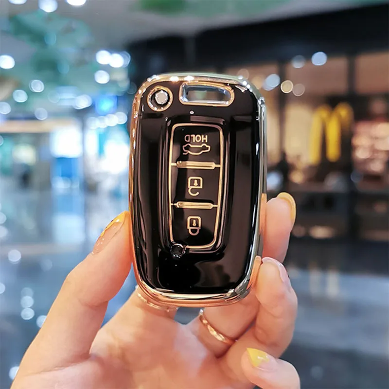 3 Buttons Smart key Case For KIA Forte Sportage K2 K5 For Hyundai Genesis Coupe Sonata ix35 Soft TPU Car Key Fob Shell Cover