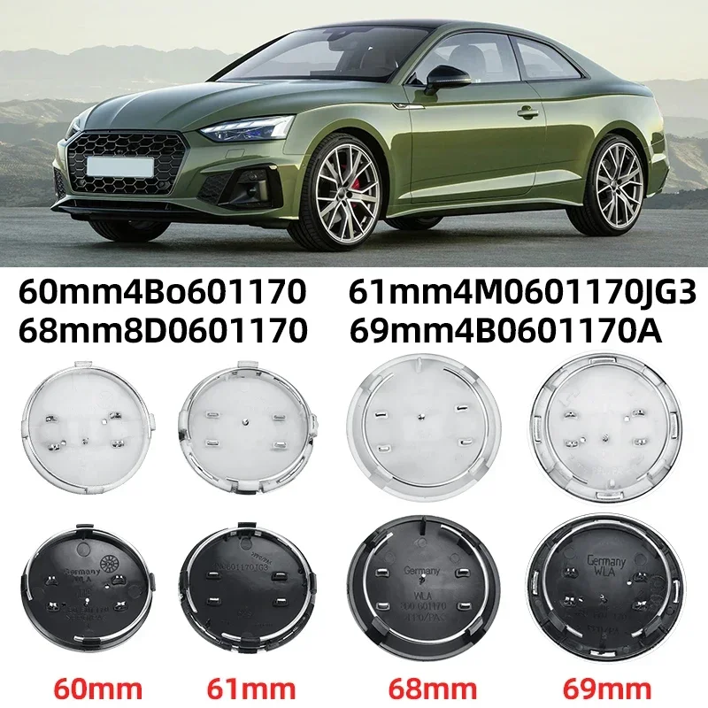 

4pcs 60mm 61mm 69mm Car Styling Wheel Center Cap Hub Covers Badge 4B0601170 For Audi A3 A4 A5 A6 A7 A8 S4 S6 Car Accessories
