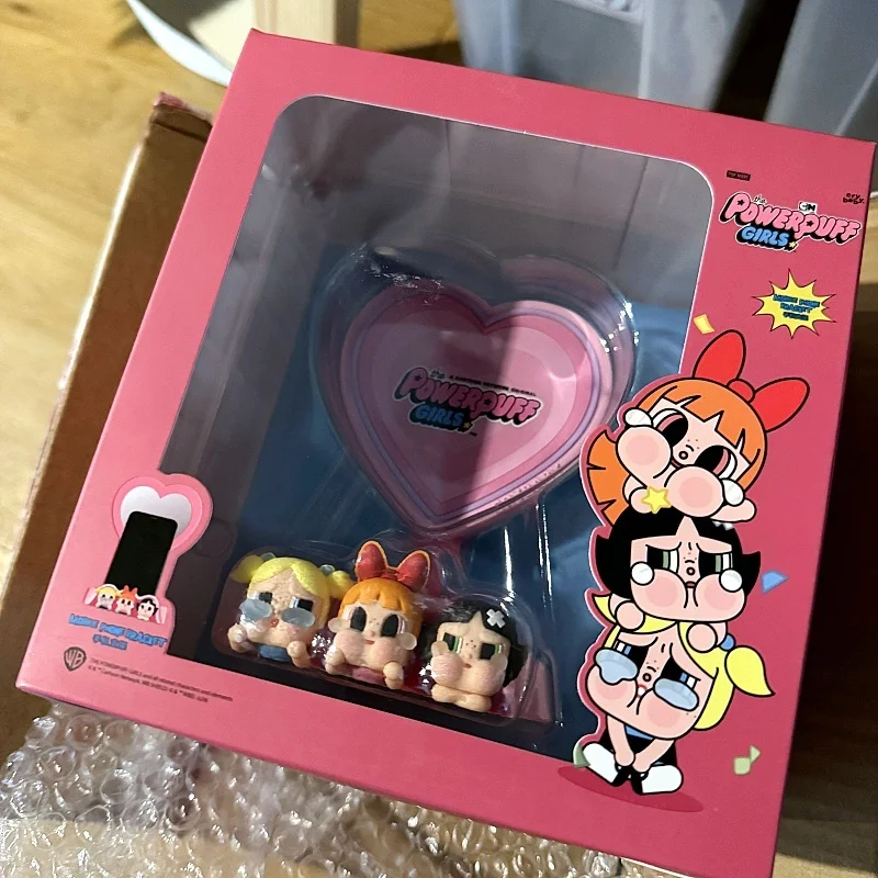 Genuine Crybaby X Powerpuff Girls Data Cable Action Figures Peripheral Boys Girls Gift Cute Cartoon Decor Toys