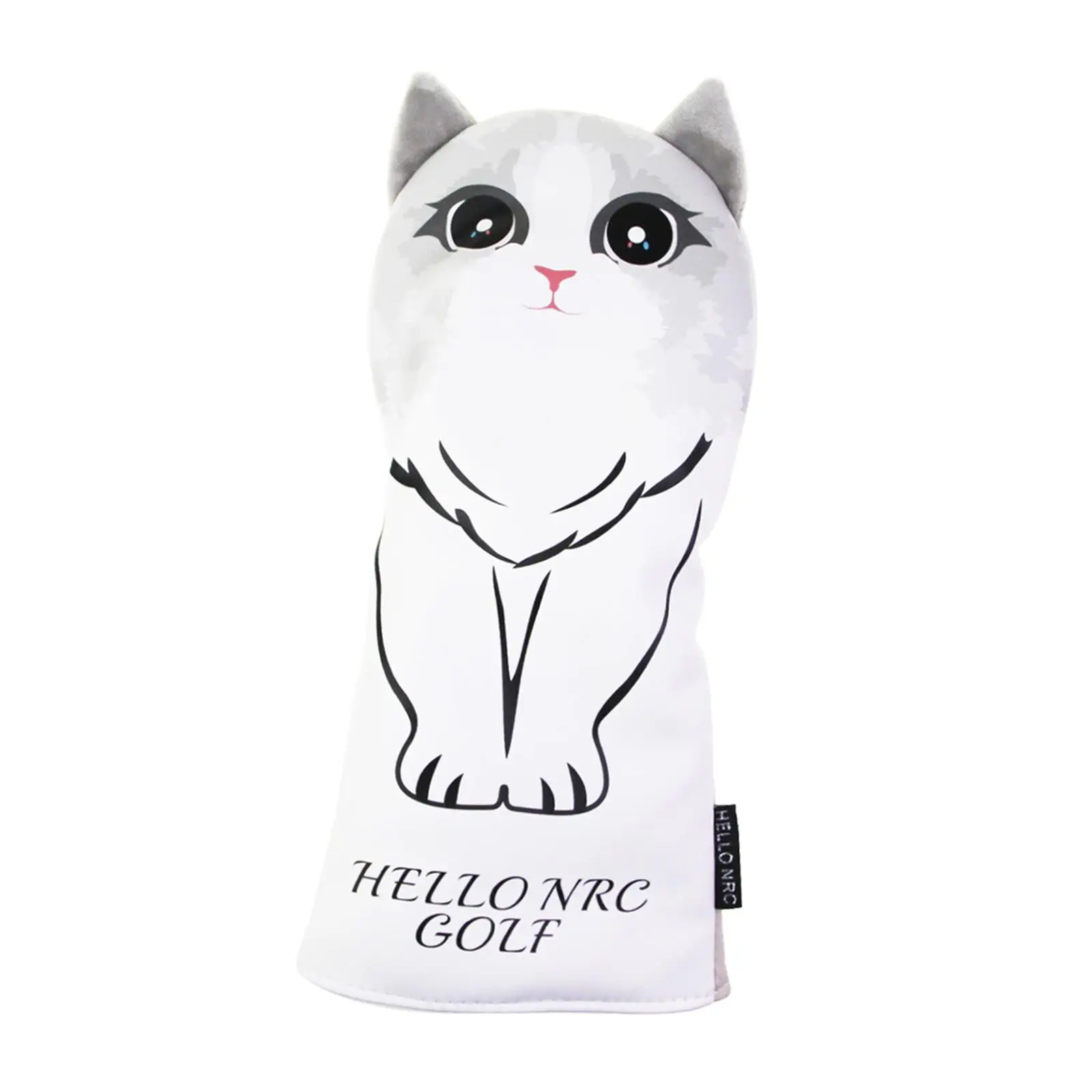 Golf Woods Headcover Protector Soft Plush Print Number Tag Long Neck Guard for Utility Drivers Fairway Hybrid Clubs