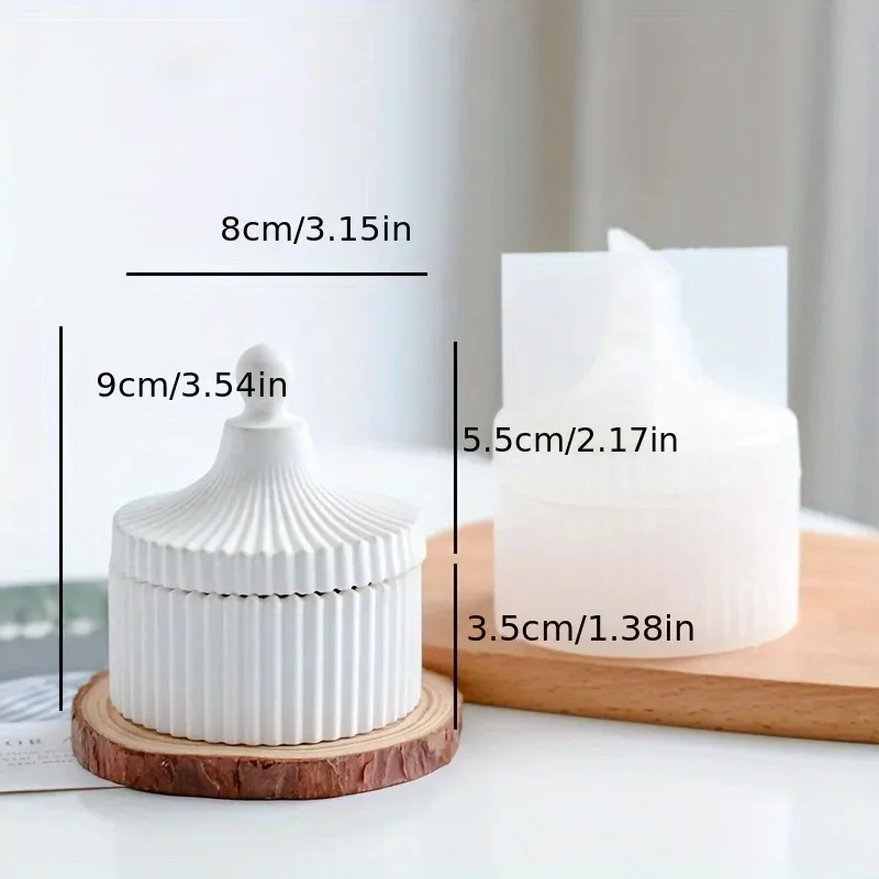 Concrete Stripe Storage Tank Silicone Mold DIY Heart Shaped Disc Elliptical Tray Gypsum Cement Resin Mold image 2