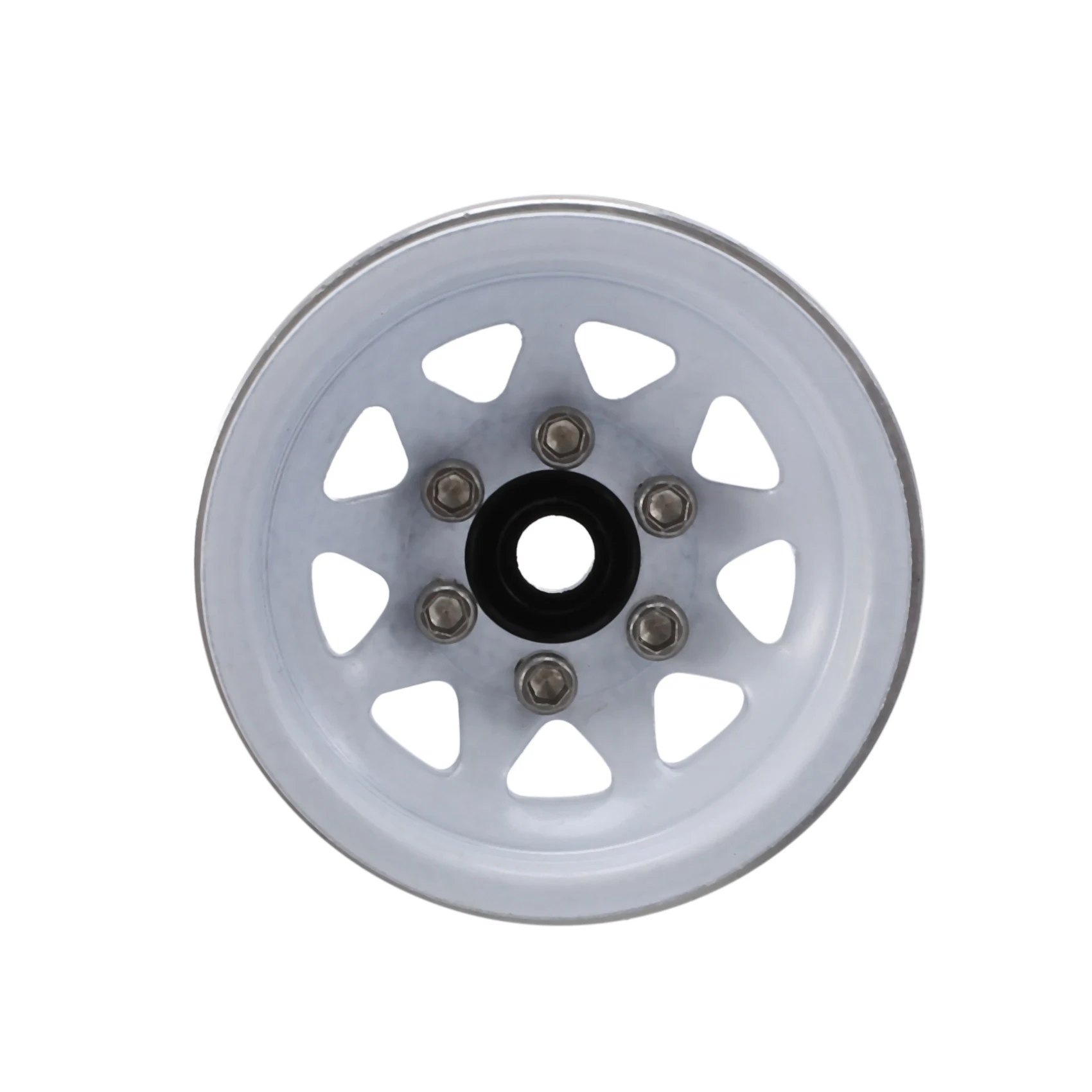 Durable Steel 1.0 Beadlock Wheel Rim Wheel Hub for 1/24 RC Crawler Car Axial SCX24 Deadbolt C10 Jeep Gladiator Bronco,White