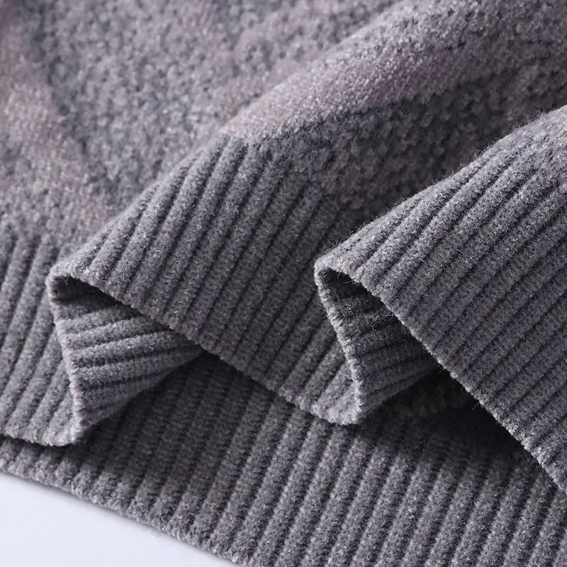 Suéter Masculino Estilo Americano com Gola, Nova Moda Outono Inverno, Marca E, Tricô Simples e Versátil, Top Casual