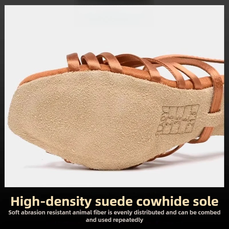 Vennystyle Latin Dance Shoes - Women's Professional Mid Heel Practice Shoes, Premium Flexible Sole for Exam Competition