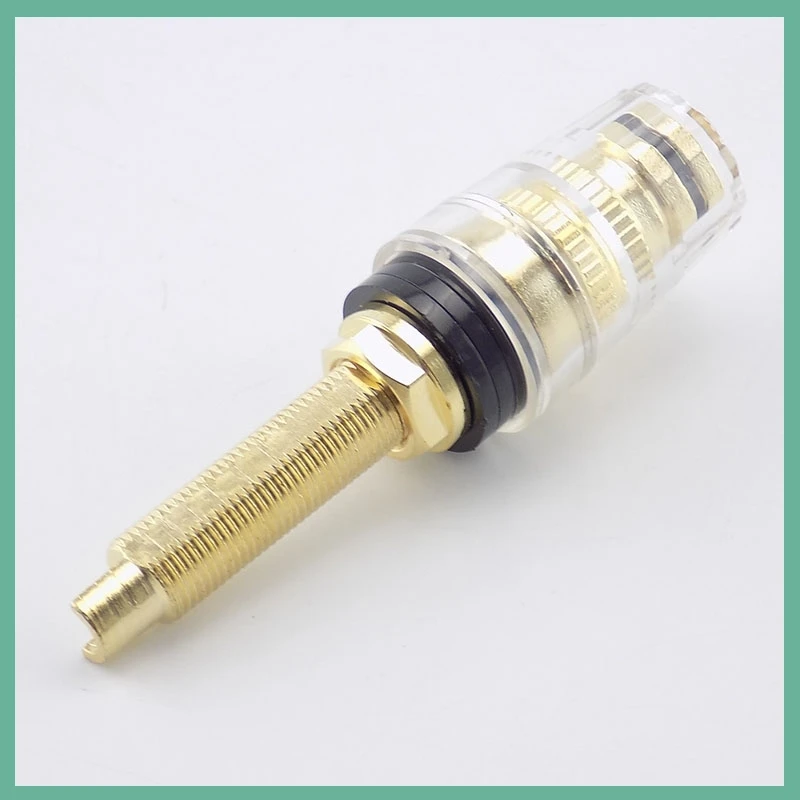 2pcs Brass Long Binding Post Connector Audio Speaker Amplifier Audio Adapter for 4mm Banana Plug Terminal Connectors E3