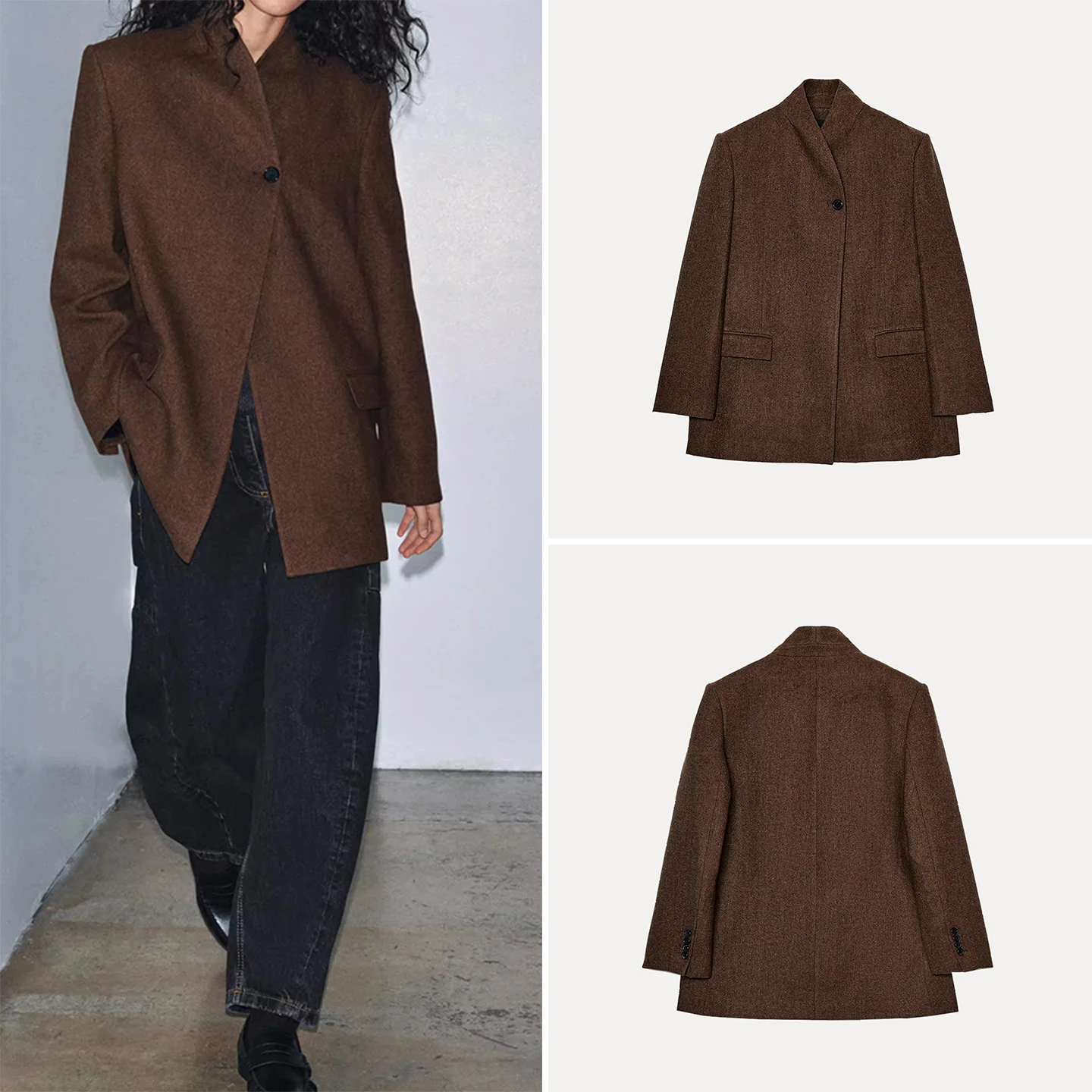 

Z Women's Faion Personali Mouton Coat 2025 New Sle Tweed Suit Jaet Chinese Brand Ladies Premium Woolen Outerwear