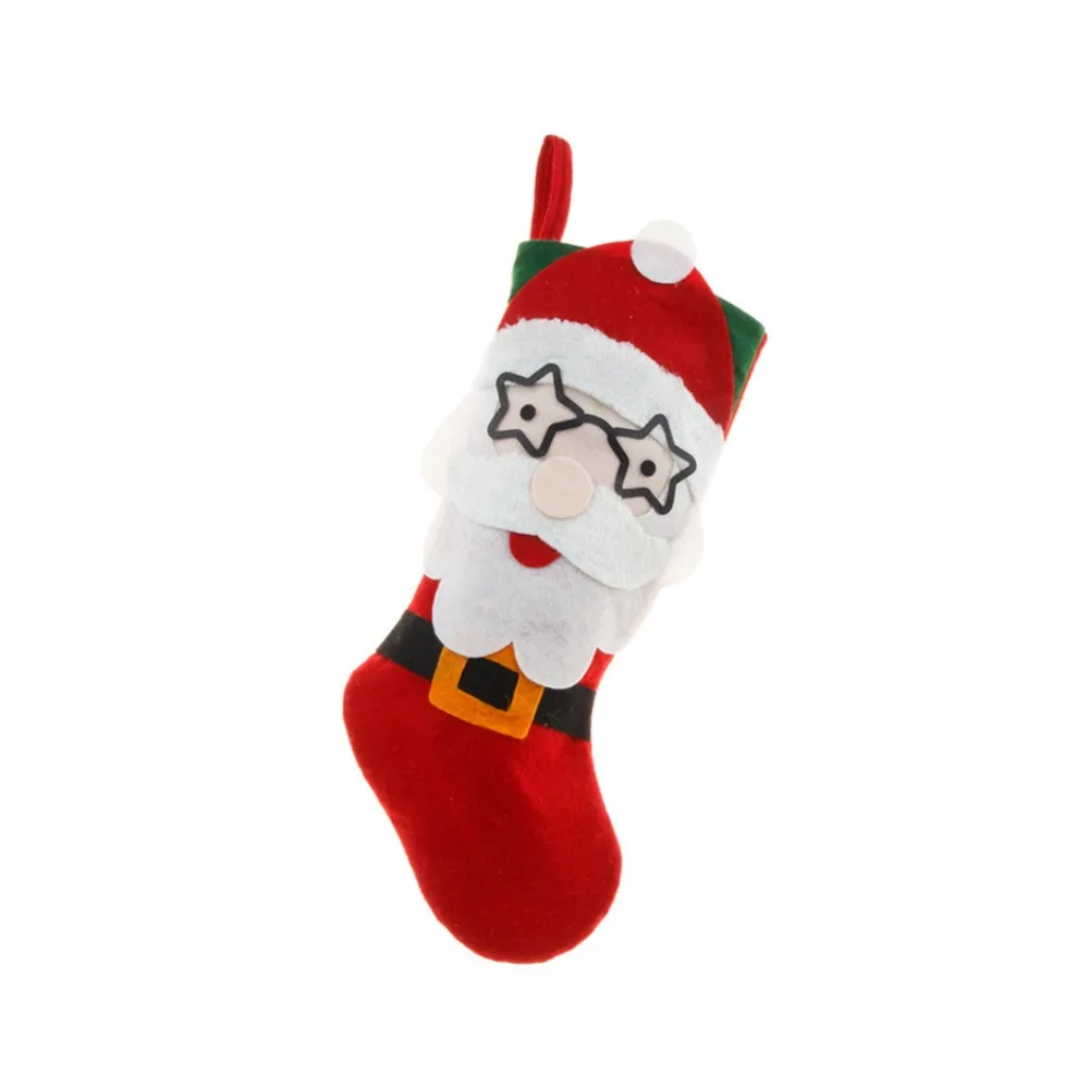 

Christmas Decor Cartoon Christmas Stocking Cute Large Christmas Gift Bags Hanging Elk Candy Holder Xmas Gift