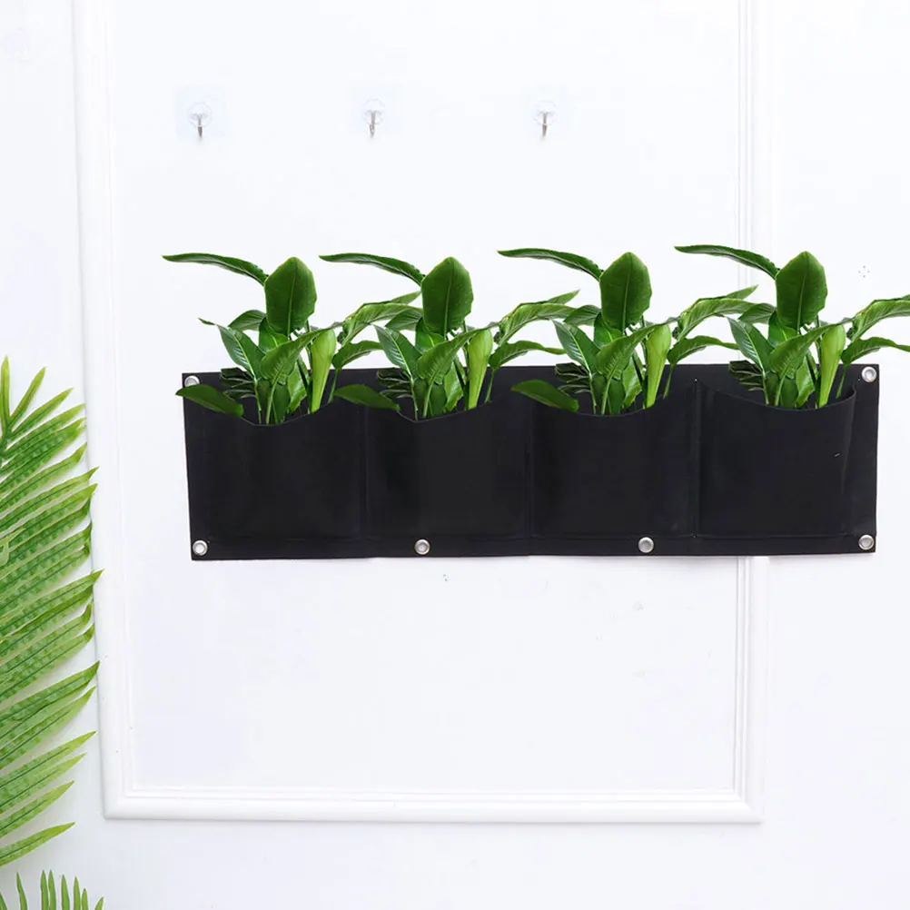 

2 pcs Wall Hanging 4 Pockets Vertical Herb Garden Space Saving Planter Container Small Area Gardening