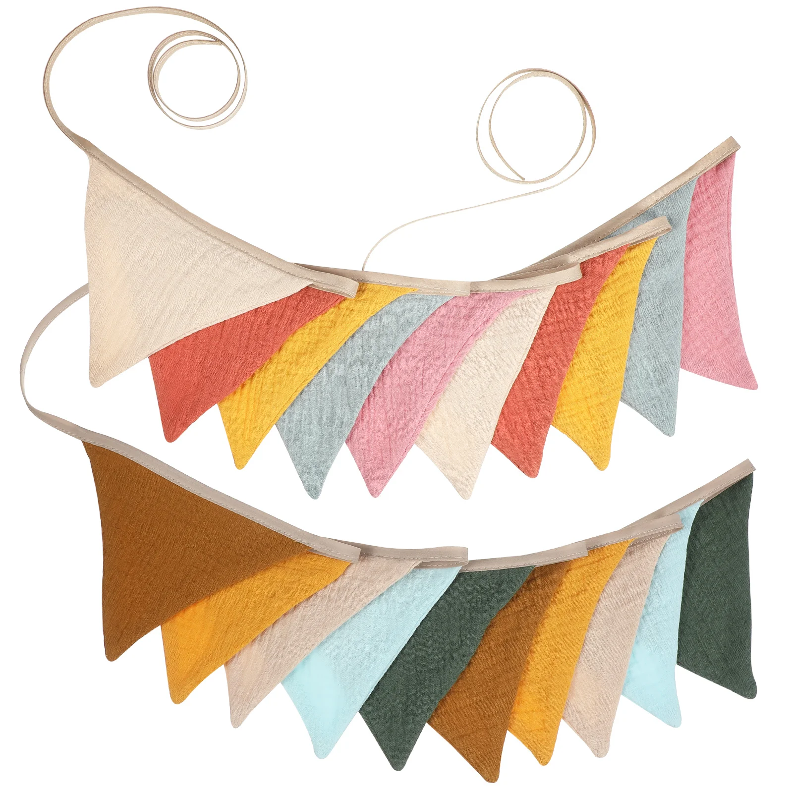 

2pcs Outdoor Triangle Flags Cotton Pennant Banners Pink Candy Brown Yellow Party Decorations Birthday Supplies Banner Flags