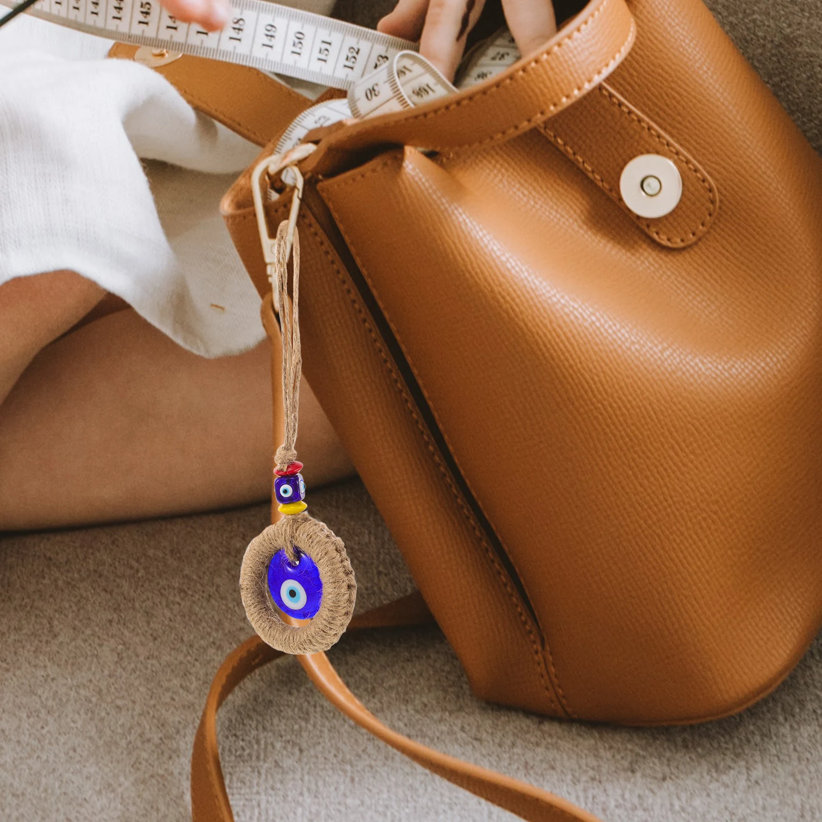 

Turkish Blue Evil Eye Hanging Car Charm Handwoven Ornament Protection Pendant Rear View Mirror Decor Amulet Evil Eye Car Hanging