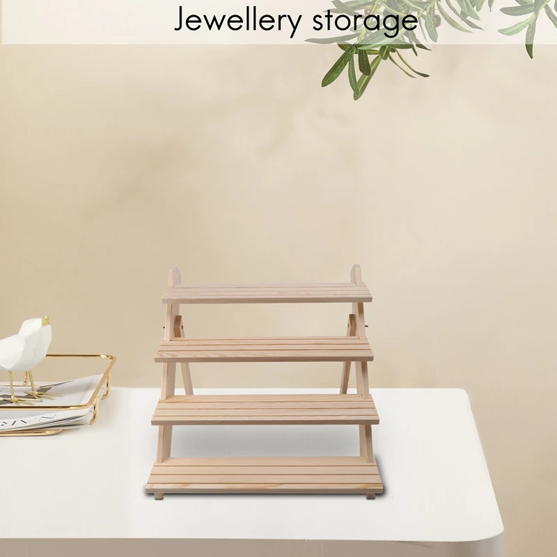Solid Wood Jóias Display Holder, Display Bandeja para Pingente Brincos e Anéis