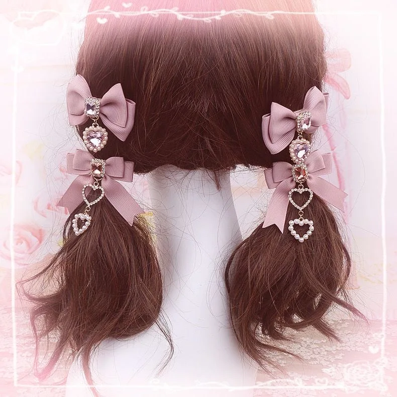 Kokardki spinki do włosów popularne spinki do włosów lolita koreańskie akcesoria do włosów y2k kokardki dla dziewczynek różowy Lolita cosplay Popularne klipsy