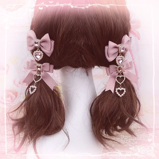 Kokardki spinki do włosów popularne spinki do włosów lolita koreańskie akcesoria do włosów y2k kokardki dla dziewczynek różowy Lolita cosplay Popularne klipsy