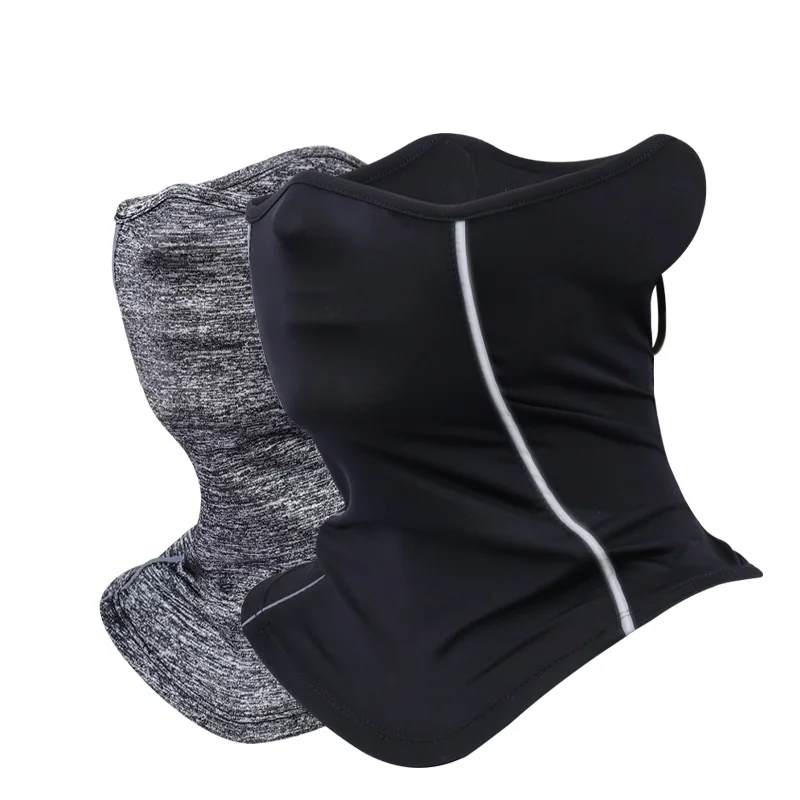 Reflective Strip Design Ice Silk Neck Gaiter Outdoor Dust Sunscreen Motorcycle Cycling Half Face Mask