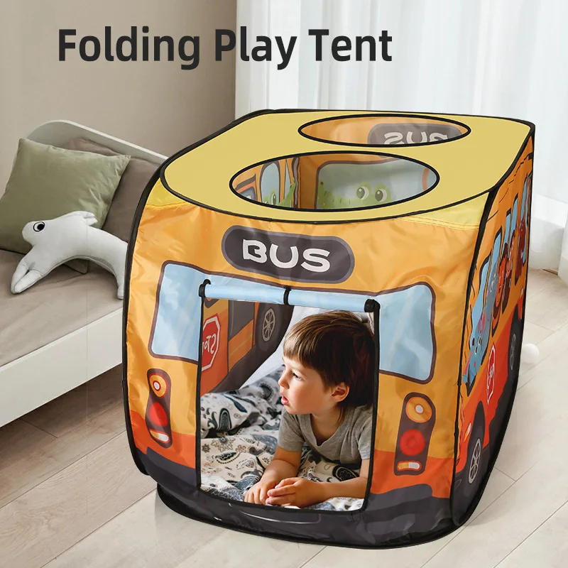 Children's Pool Car Tent House Fire Truck  Animals Bus Indoor And Outdoor Game House With Sunroof Toys Foldable Ball Pool