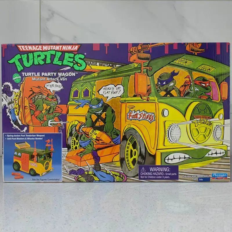 Original Playmates Teenage Mutant Ninja Turtles Turtle Party Wagon Classic Reissue Mutant Attack Van Vehicle Model Toy Gifts - view 5