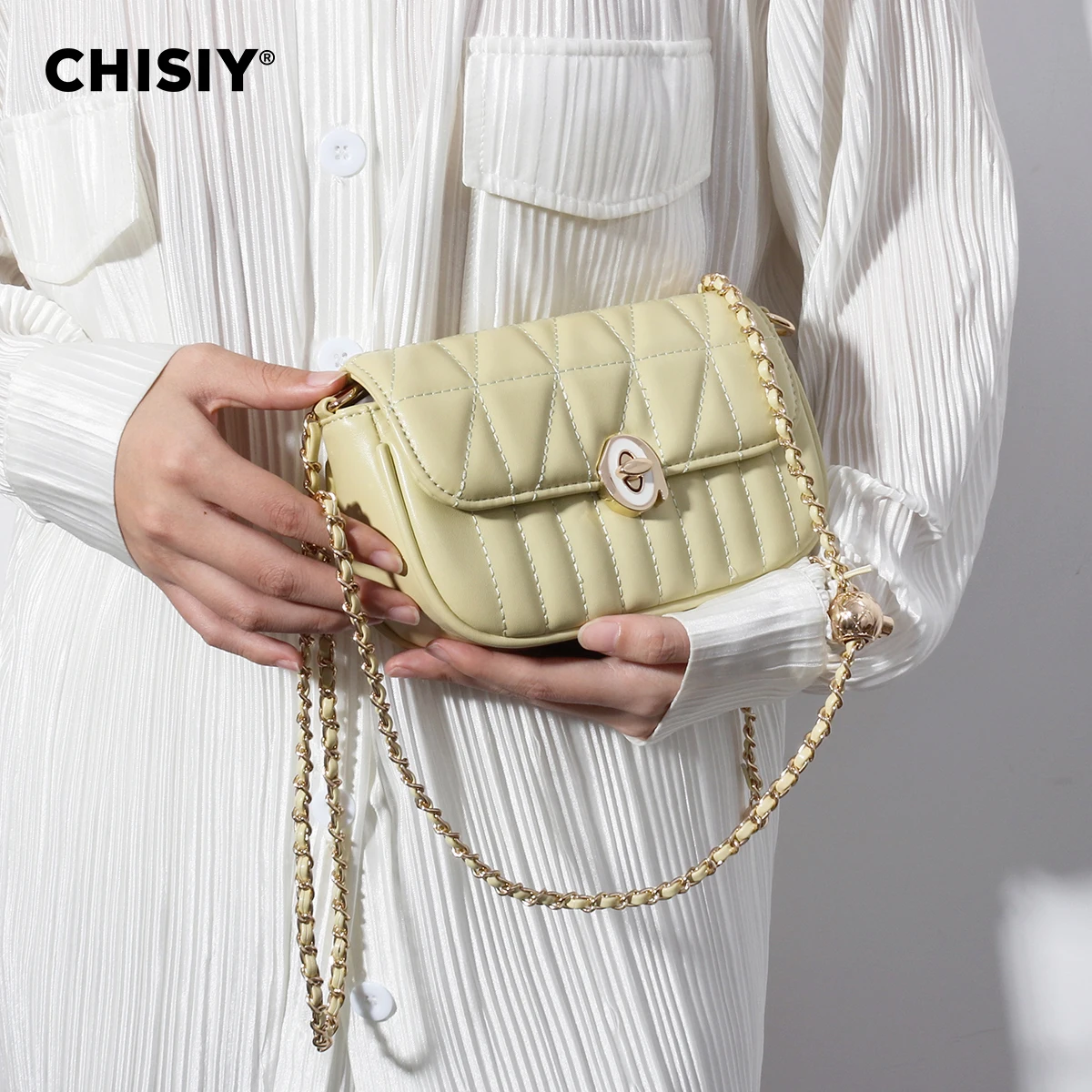 CHISIY Original handmade minimalist mini European and American chain fashion commuting single shoulder crossbody bag