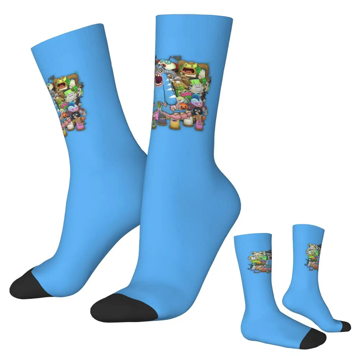 Calcetines de dibujos animados My Singing Monsters Collage Game, medias súper suaves Harajuku, calcetines largos para todas las estaciones, accesorios, regalo de cumpleaños