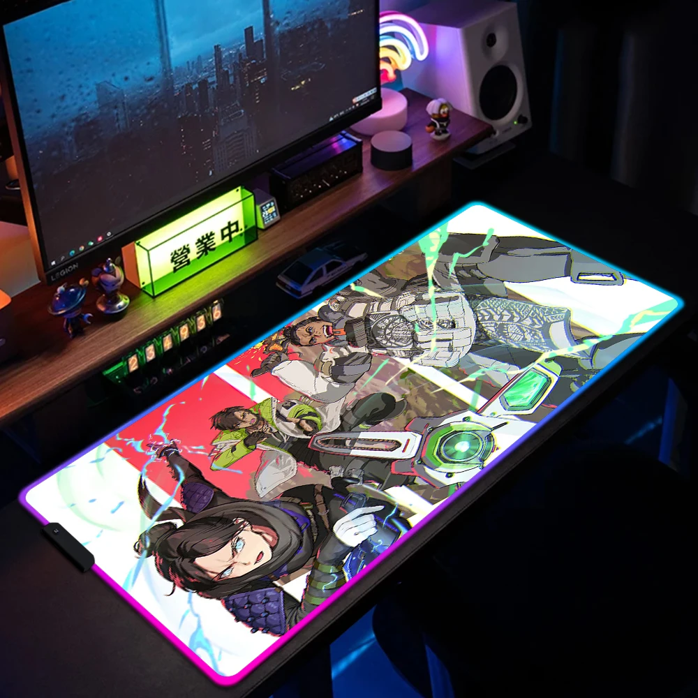 Game Apex Legends RGB Mouse Pad Xxl Computer Large Gaming Mousepad LED Lighting Mouse Mat Mad Catalyst Gamer Keyboard Desk Mat