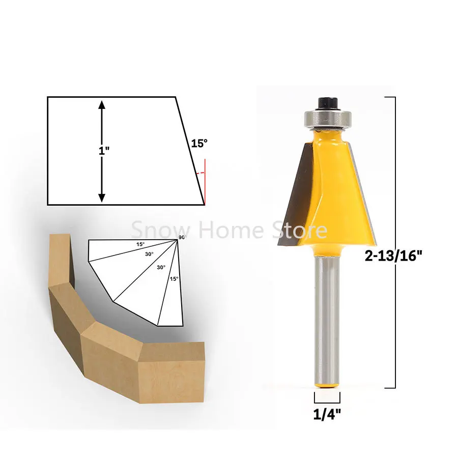 1/2 Handle 1/4 Handle High-Grade Bevel Knife, Bevel Knife, Bevel Knife, Wood Milling Cutter, 15 Degree Bevel Knife