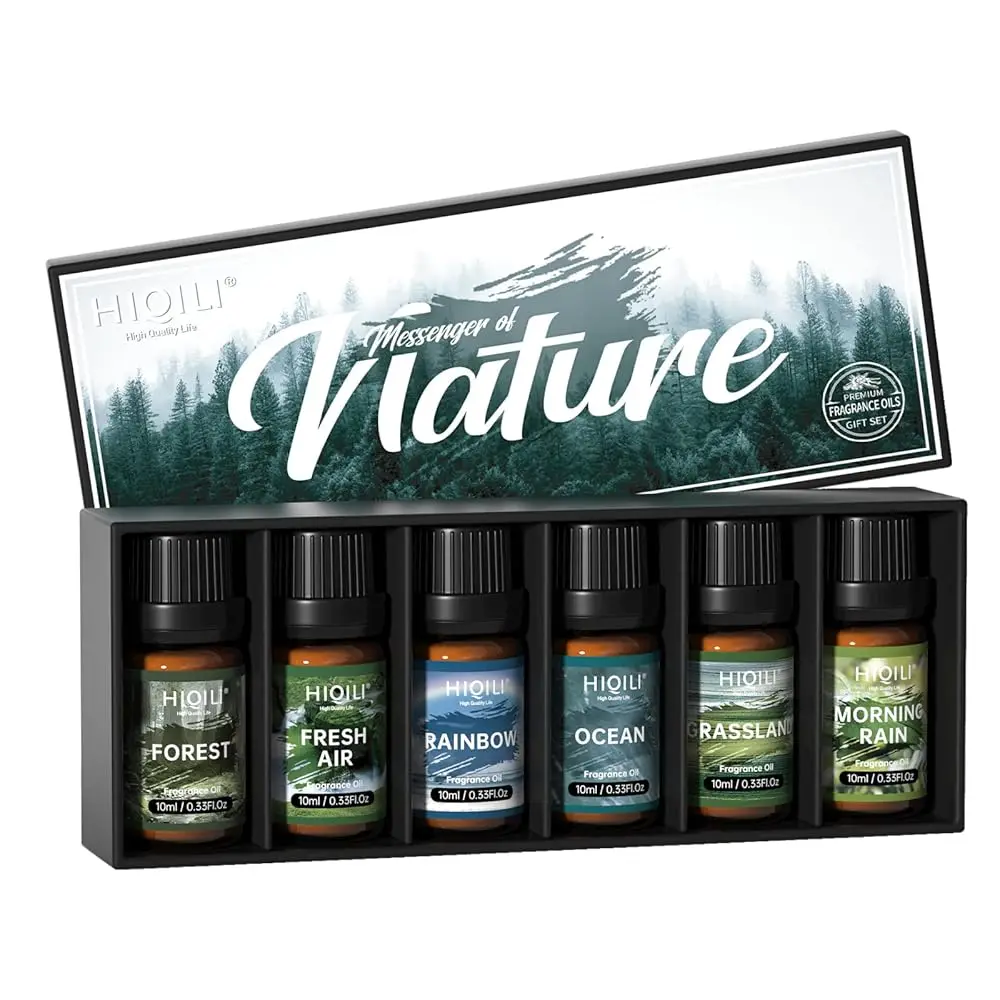 HIQILI 10ML 6pcs Set, Gold Coast, Spices, Perfect Women, Men, Wood, Multiple Fragrance Options, Gift Box Set, Festival Gift, Humidifier/Diffuser, DIY Candles