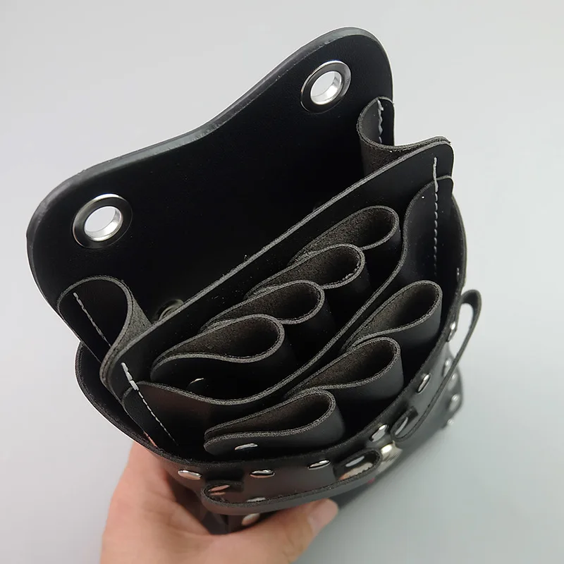 Hair Scissors Bag with Waist Shoulder Belt for Hairdressers Barber PU Leather Shears Hairdressing Tool Case Bag Holder