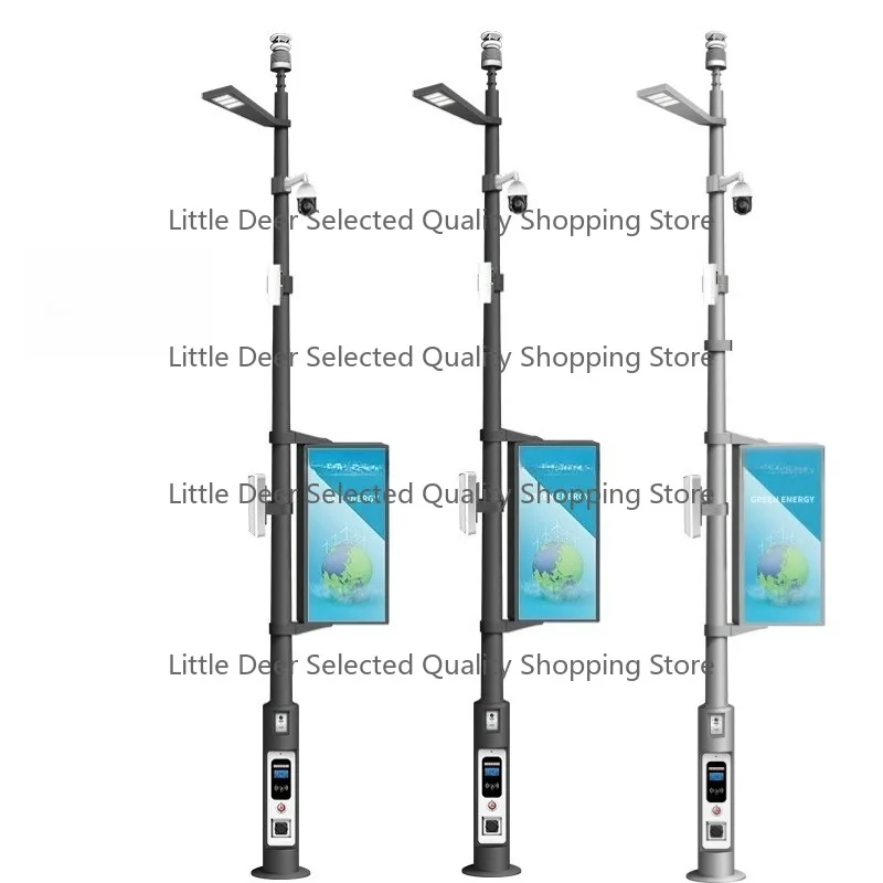 Customized Design Outdoor IP65 Waterproof Road Light With HD Camera WIFI Speaker LED/LCD Display Smart Street Light Pole