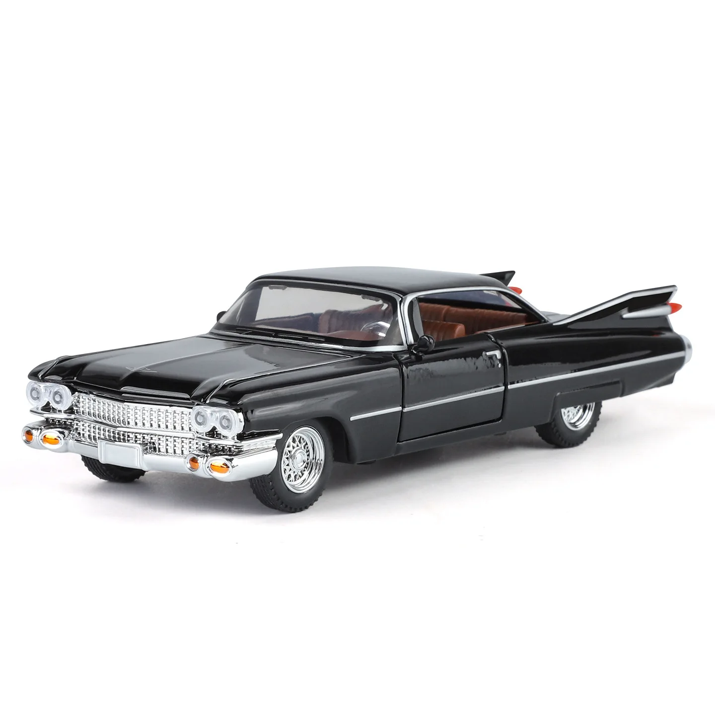 1:32 Retro Impala Classic Car Modello di auto sportiva Suono e luce Tirare indietro Collezione di ornamenti da tavolo giocattolo a quattro porte