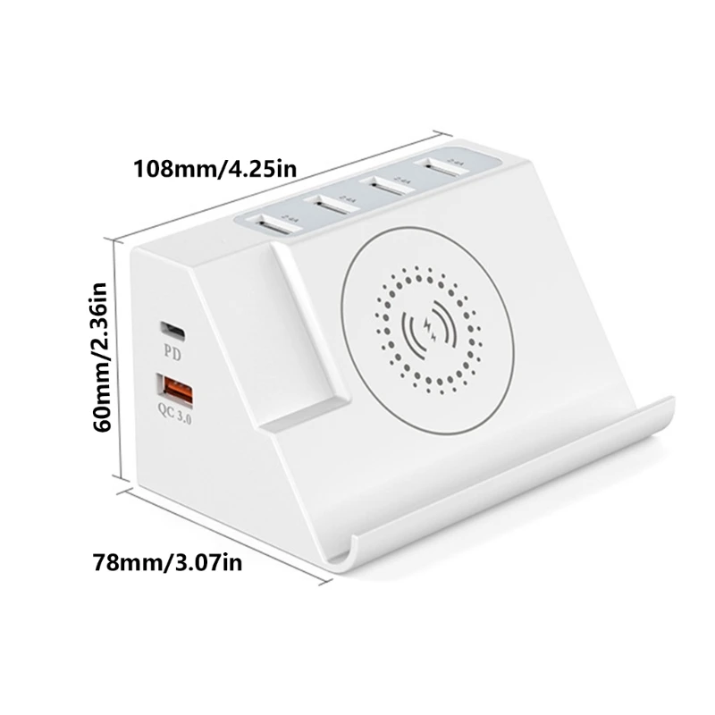 MultiDevice Wireless Charging Station Charging Dock Featuring PD20W QC3.0 5V2.40A Port Safe For All Electronics Devices