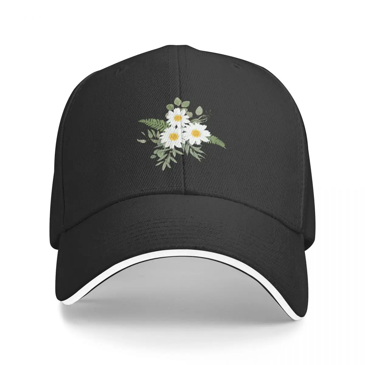 Painted Сhamomile Bouquet Baseball Cap Ball Cap cute Men Caps Women's